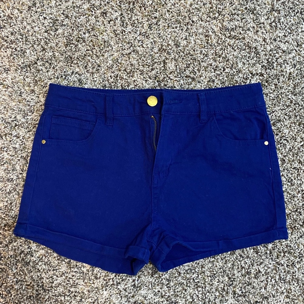 Royal blue high waisted shorts
